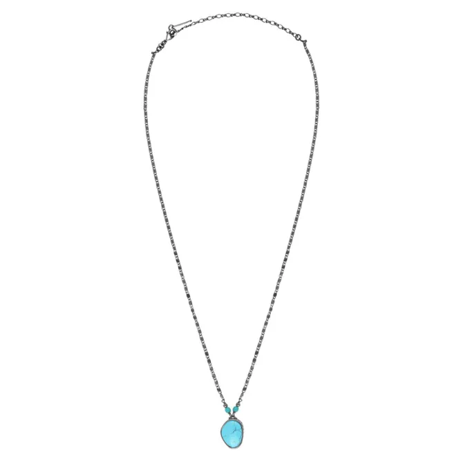 Noto adjustable delicate pendant necklace - turquoise