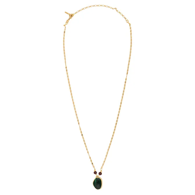 Noto Adjustable Pendant Necklace - Green