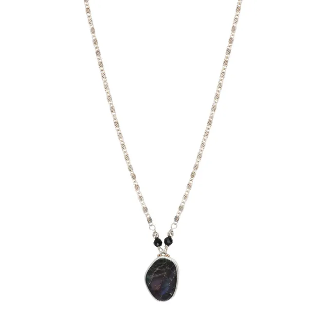 Noto Adjustable Pendant Necklace - Black