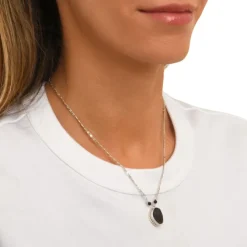 Noto Adjustable Pendant Necklace - Black