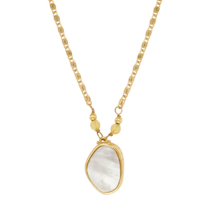 Noto Adjustable Pendant Necklace - Mother of Pearl