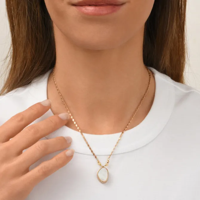 Noto Adjustable Pendant Necklace - Mother of Pearl
