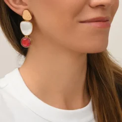 Noto clip-on earrings - red
