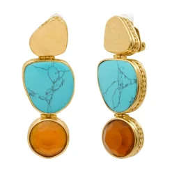 Noto clip-on earrings - turquoise