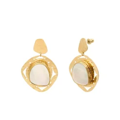 Noto pierced stud earrings - mother-of-pearl