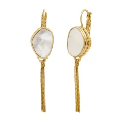 Noto sleeper drop earrings - mother-of-pearl