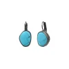 Noto sleeper earrings - ruthenium turquoise