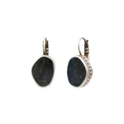 Noto thin sleeper earrings - black