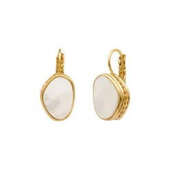 Noto thin sleeper earrings - mother-of-pearl