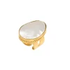 Noto wide adjustable ring - mother-of-pearl