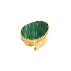 Noto wide adjustable ring - green