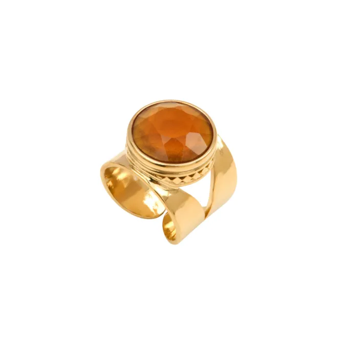 Noto wide adjustable ring - orange