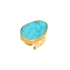 Noto wide adjustable ring - turquoise