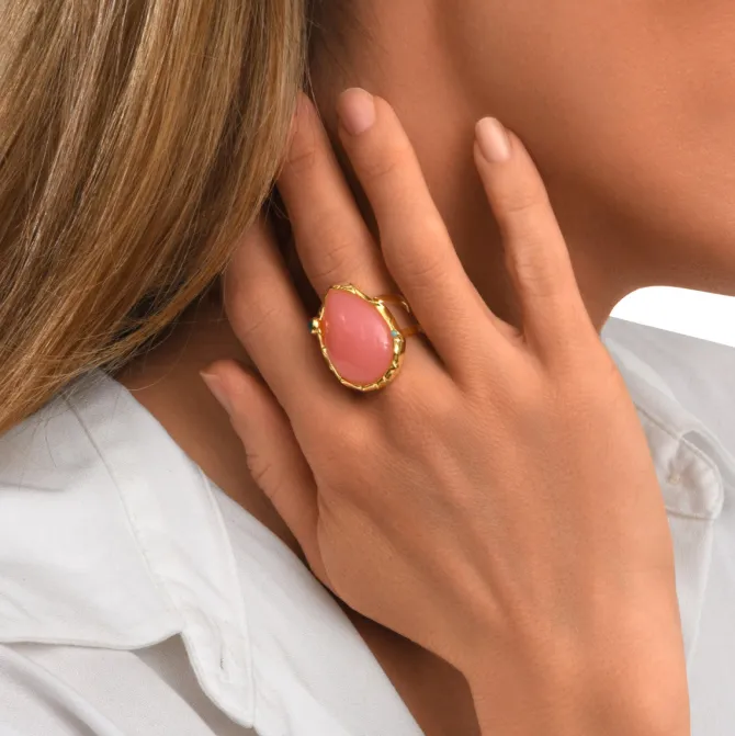 Océane adjustable ring – pale pink