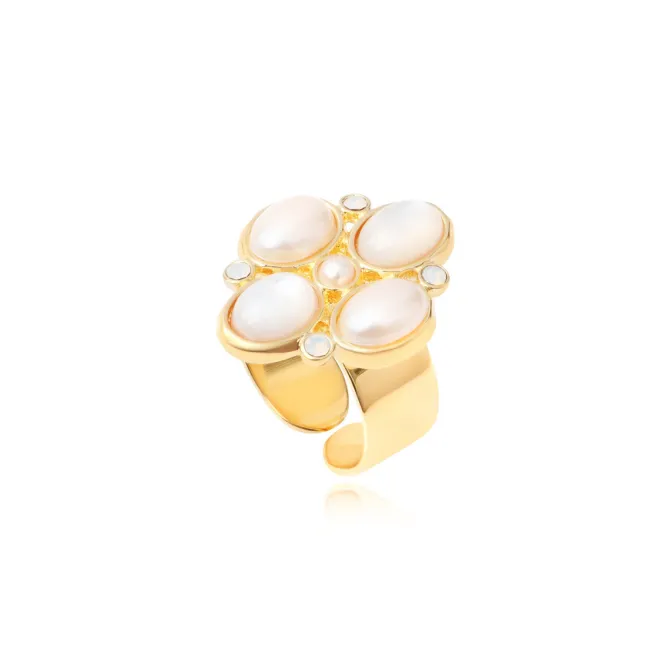 Océane adjustable wide ring – white