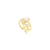 Océane medium adjustable ring – white and rhinestones