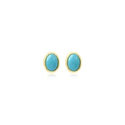 Océane oval pierced stud earrings – turquoise