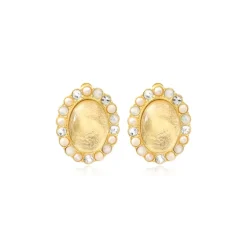 Oceane clip-on earrings – white