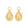 Oceane drop and rhinestone stud earrings – white