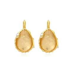 Oceane drop sleeper earrings – white