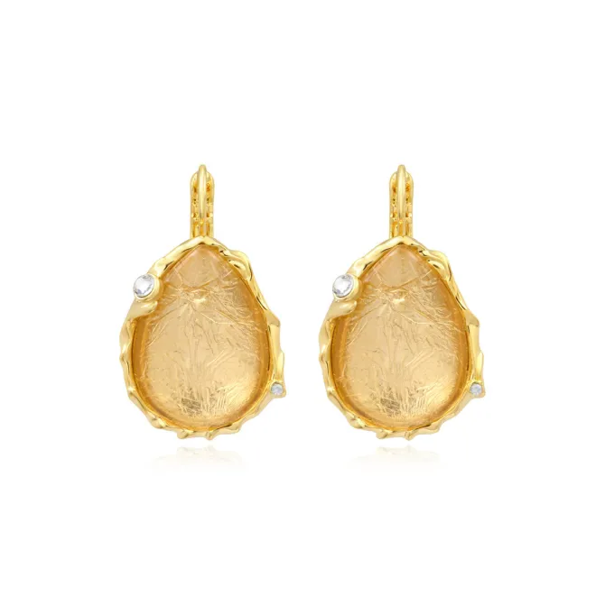 Oceane drop sleeper earrings – white