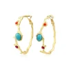 Oceane hoop earrings – turquoise and red