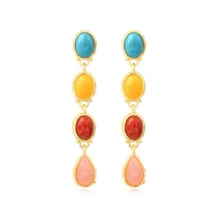 Oceane long pierced stud earrings – multicoloured