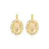 Oceane oval sleeper earrings – white