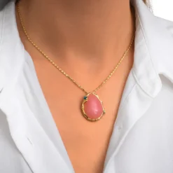 Oceane pendant necklace – pale pink