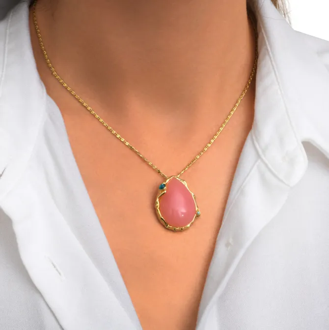 Oceane pendant necklace – pale pink