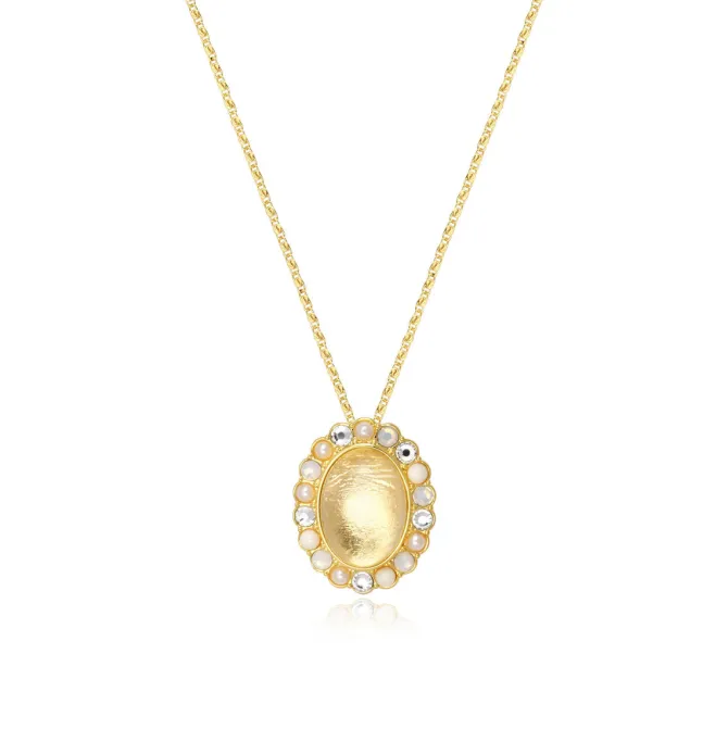 Oceane pendant necklace – white and orange
