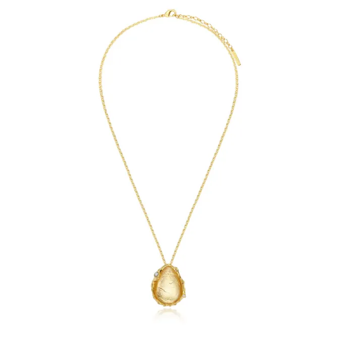 Oceane pendant necklace – white and gold