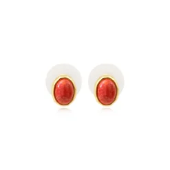 Oceane pierced stud earrings – coral