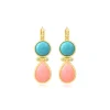 Oceane sleeper earrings – turquoise and pale pink