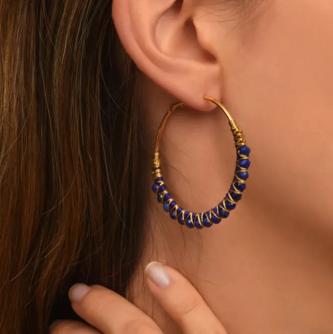 Panarea hoop earrings - blue