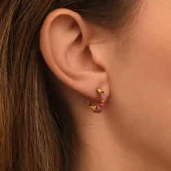 Panarea hoop earrings - fuchsia pink