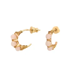 Panarea hoop earrings - rose quartz