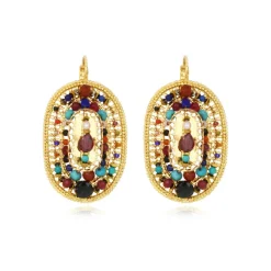 Persian oval earrings - multicolored