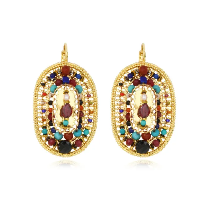 Persian oval earrings - multicolored