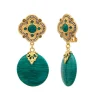 Positano clip-on drop earrings - green