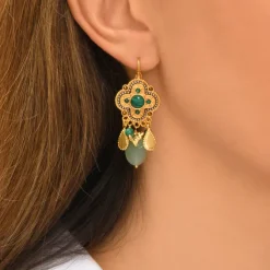 Positano fantasy sleeper earrings - green