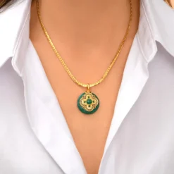 Positano pendant necklace - green