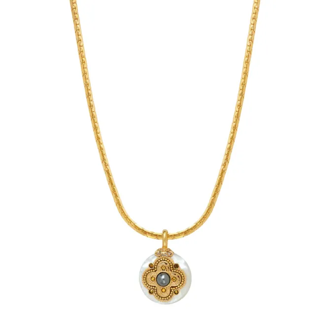 Positano pendant necklace - white