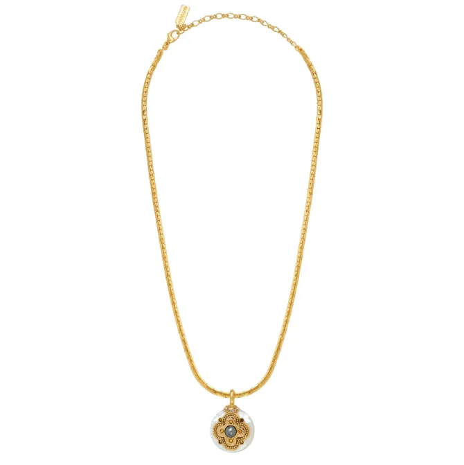 Positano pendant necklace - white