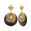 Positano pierced stud earrings - grey mother-of-pearl