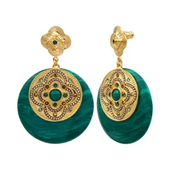 Positano pierced stud earrings - green