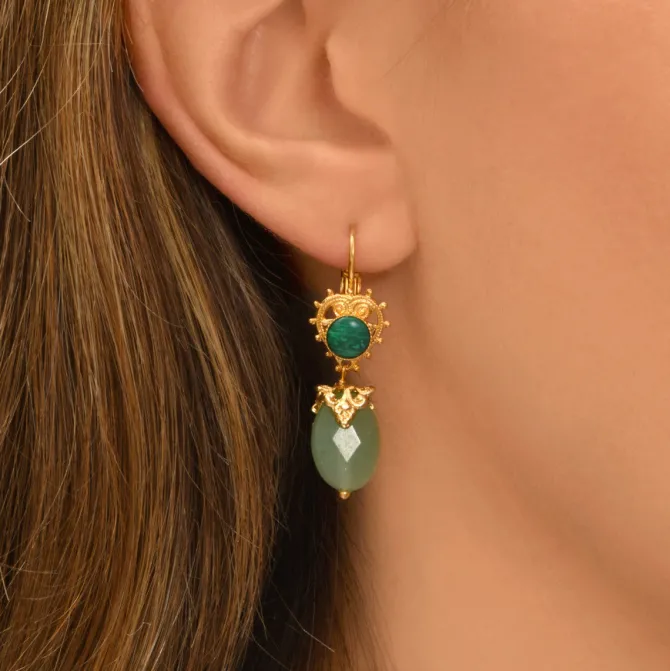 Positano sleeper earrings - green