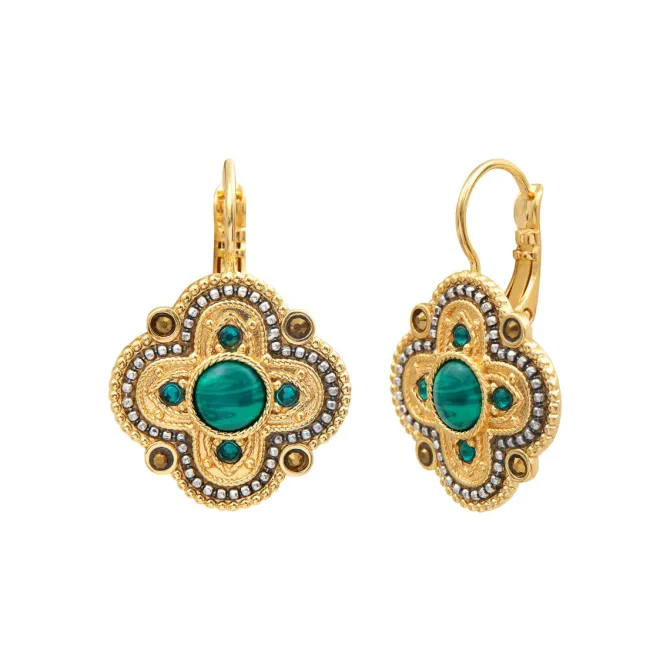 Positano sleeper earrings - green