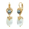 Positano sleeper earrings - white mother-of-pearl