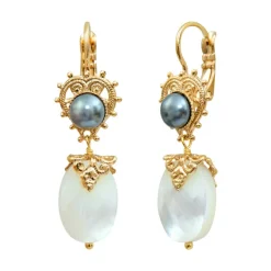 Positano sleeper earrings - white mother-of-pearl